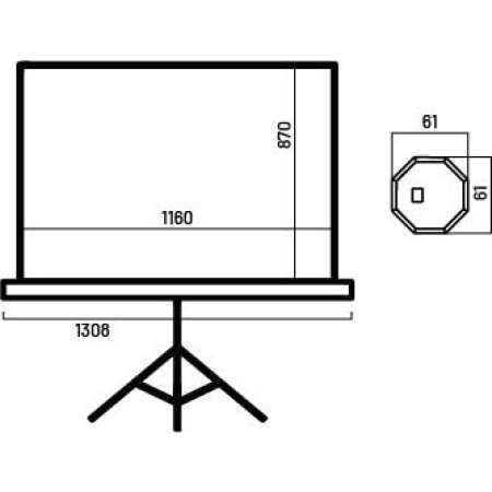 OUTLET_2: Ekran projekcyjny na statywie Tripod Screen 60 Overmax 4:3 60'' (OUTLET)