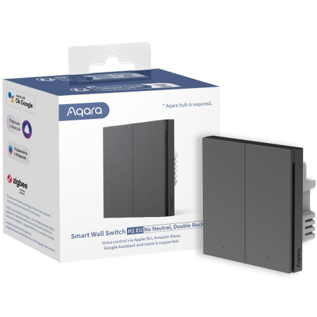 OUTLET_1: Aqara Smart Wall Switch H1 Szary podwójny bez przewodu neutralnego (OUTLET)