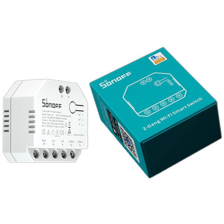 OUTLET_1: SONOFF sterownik 2-kanałowy roletowy 10A WiFi DUAL R3 LITE (OUTLET)
