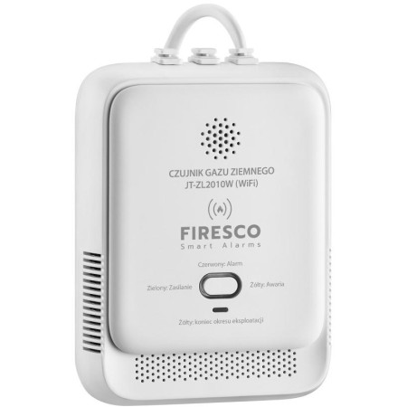 OUTLET_1: Czujnik gazu ziemnego Firesco JT-ZL2010W z WiFi alikacja Tuya (OUTLET)