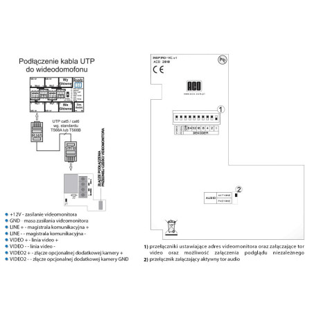 OUTLET_1: ACO INS-MPR 4” Monitor INSPIRO - kolorowy cyfrowy 4” do systemów videodomofonowych (OUTLET)