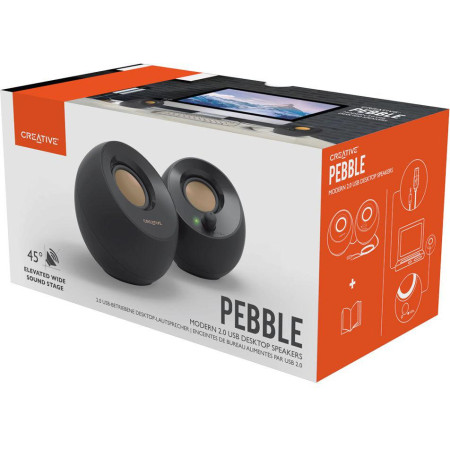 OUTLET_1: Głośniki komputerowe Creative Pebble 2.0 USB czarny (OUTLET)