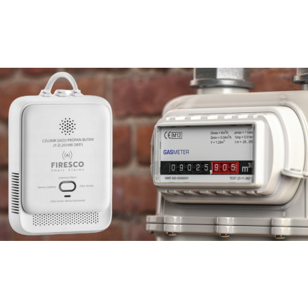 OUTLET_3: Czujnik gazu LPG Propan-Butan Firesco JY-ZL2010W z WiFi aplikacja Tuya (OUTLET)