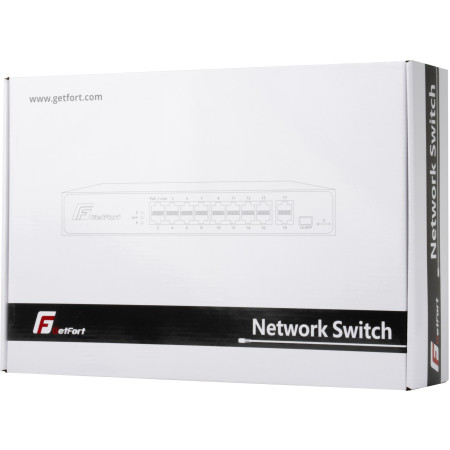 OUTLET_1: SWITCH POE GETFORT 16FE+2GE+1SFP 200W (OUTLET)
