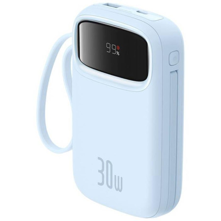OUTLET_1: Powerbank Baseus QPow 2 10000mAh 30W z 2 wbudowanymi kablami USB-C - niebieski (OUTLET)