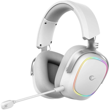 OUTLET_1: Słuchawki Rampage RETSU Słuchawki bezprzewodowe nauszne BT 2.4G RGB białe (OUTLET)