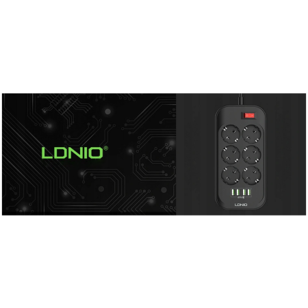 OUTLET_1: Listwa zasilająca 6 Gniazd + 4x USB Przedłużacz (OUTLET)