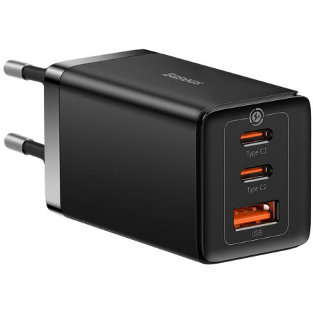 OUTLET_1: Ładowarka sieciowa Baseus GaN 5 Pro Fast Charger CCGP120201 65W 1x USB-A 2x USB-C PD 3.0 QC 4.0 + kabel USB-C (OUTLET)
