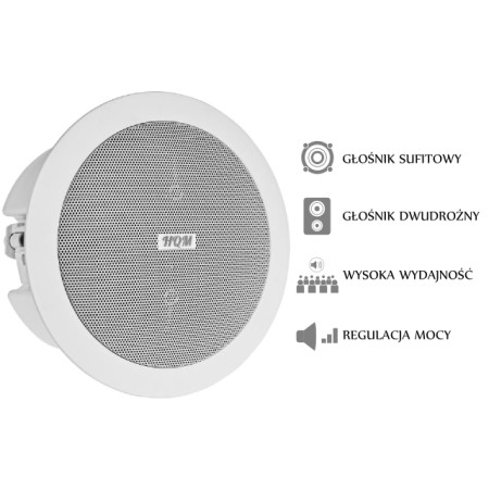 OUTLET_3: GŁOŚNIK SUFITOWY PA HQM-SOZ1024 10W 100V BIAŁY (OUTLET)