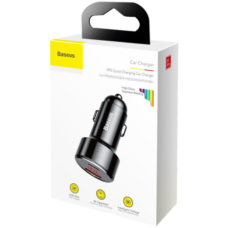 OUTLET_1: ŁADOWARKA SAMOCHODOWA Baseus Magic CCMLC20C-01 45W 6A 1x USB-A 1x USB-C QC 3.0 (OUTLET)