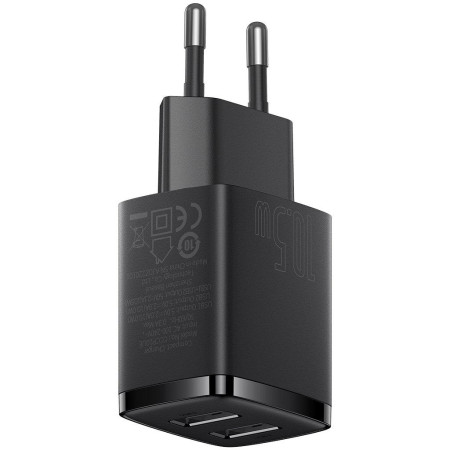 OUTLET_1: ŁADOWARKA SIECIOWA Baseus Compact Charger CCXJ010201 10.5W 2x USB-A CZARNA (OUTLET)