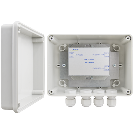 EXTENDER POE W OBUDOWIE HERMETYCZNEJ DO 2 KAMER IP Pulsar EXT-POE2H