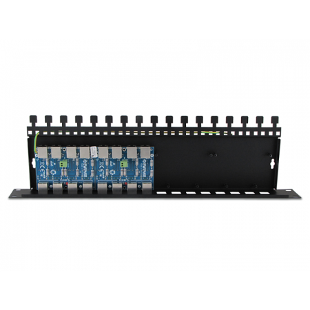 8-kanałowy panel zabezpieczający serii PRO z podwyższoną ochroną przepięciową RJ45 / RJ45 z funkcją InPoE EWIMAR PTF-58R-PRO/InPoE