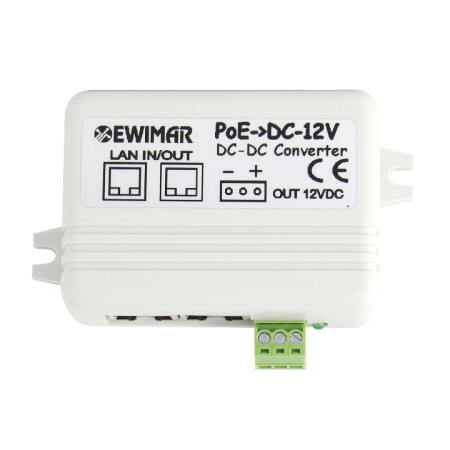 Rozdzielacz zasilania PoE, splitter 12V EWIMAR PoE-Conv2/AF