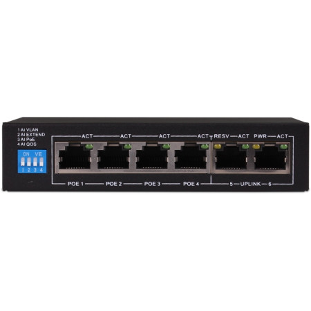 SWITCH POE HORED 4 x PoE +2 UPLINK 96W
